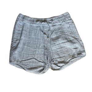 Rafaella Comfort linen drawstring waist shorts blue Small